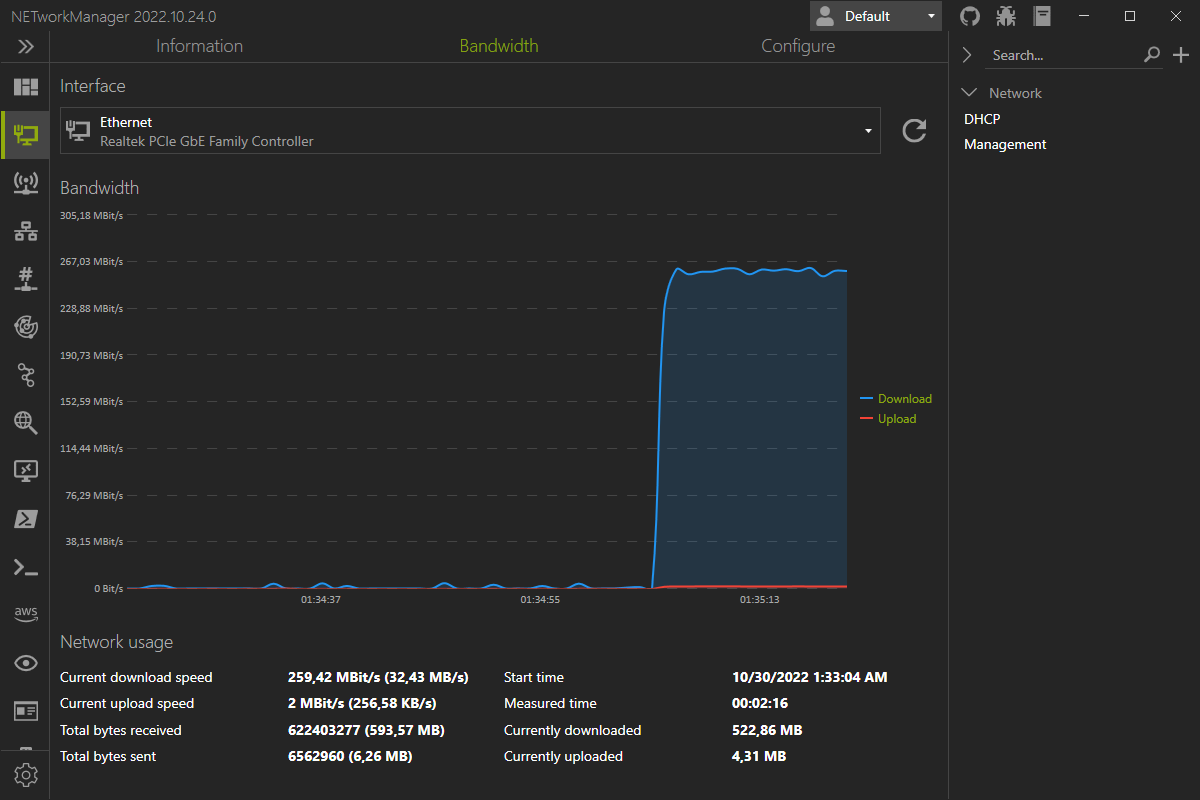 Network Interface - Bandwidth