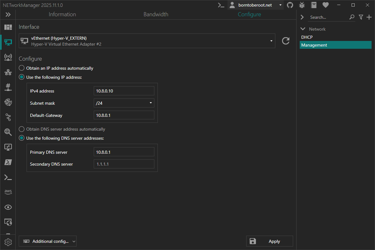 Network Interface - Configure