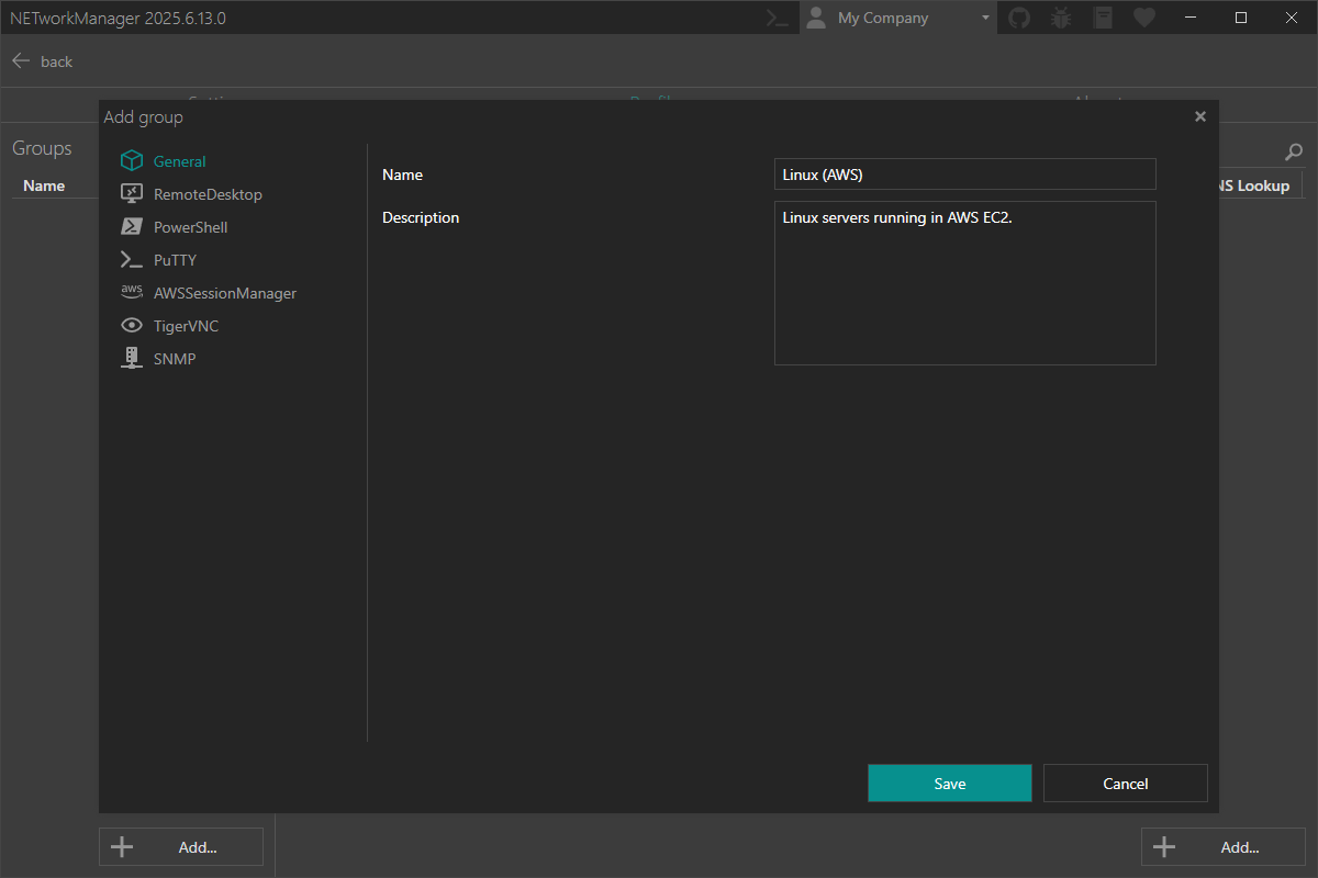 Profiles - Group settings