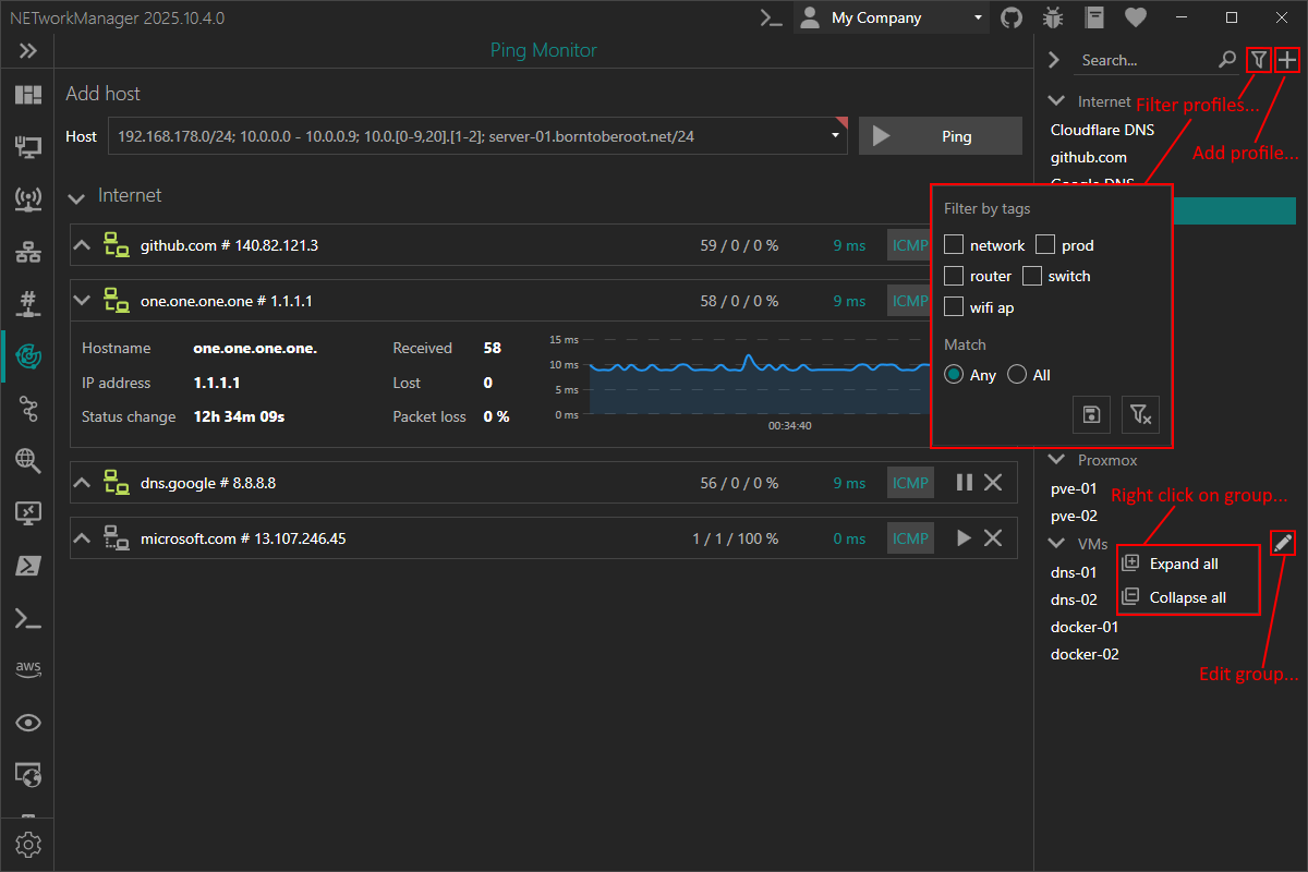 Profiles - Feature overview