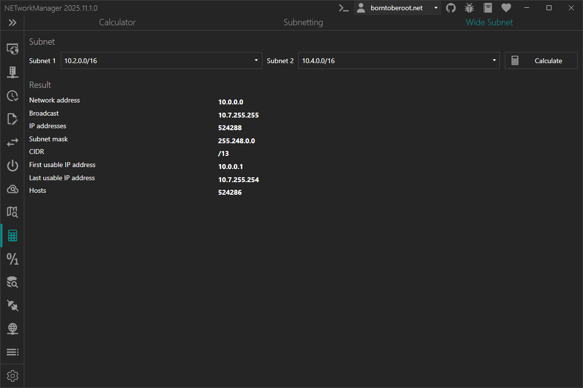 Subnet Calculator - Wide Subnet